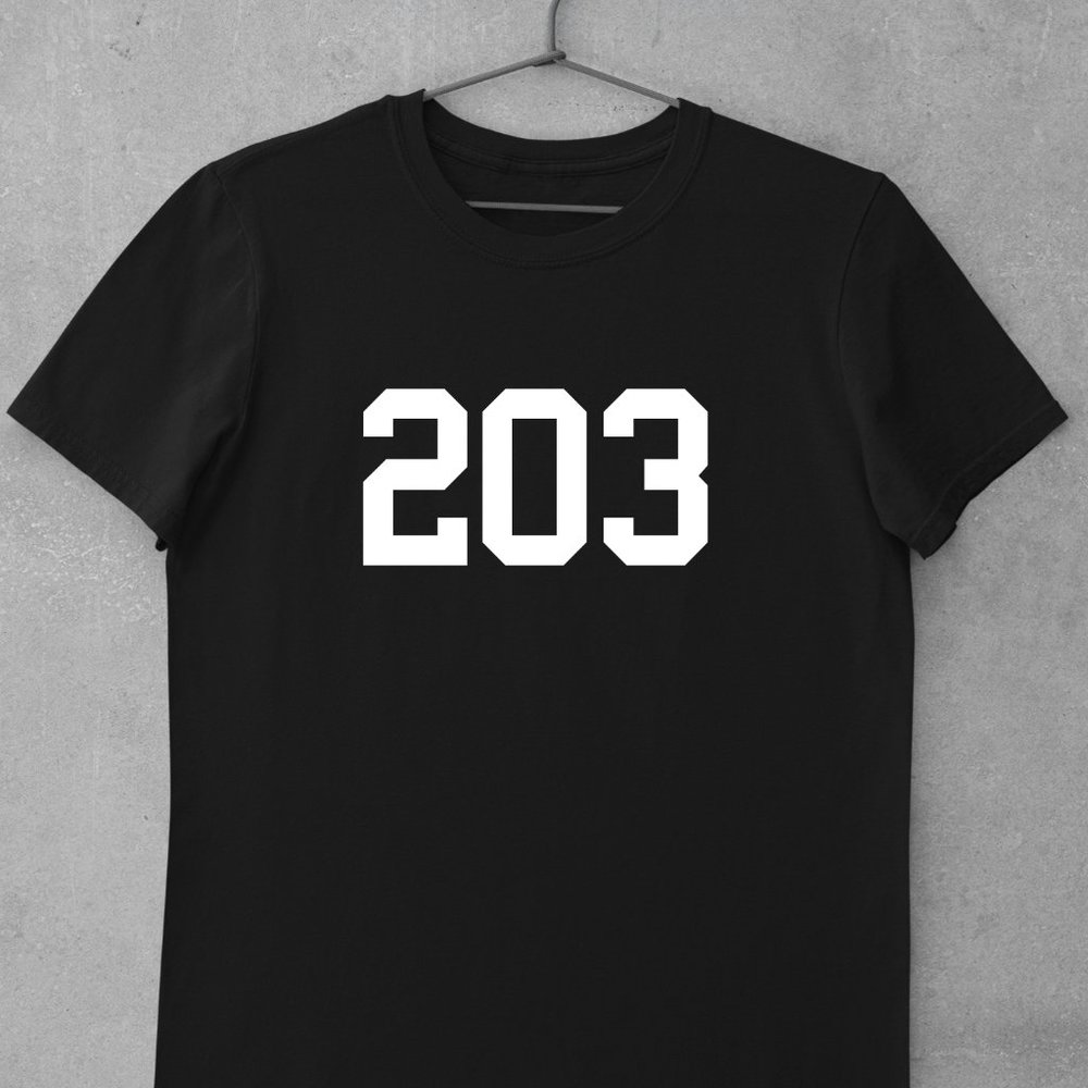 Connecticut Shirt, 203, Area Codes, CT